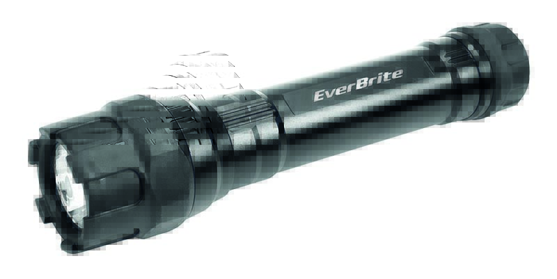 Everbite aluminum flashlight with rubber coating, 3AAA batteries, mod:E011093WE