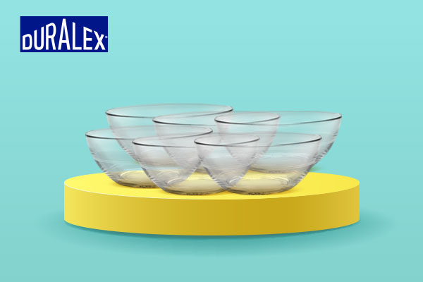 Glass bowl 10.5 cm, 6 pcs