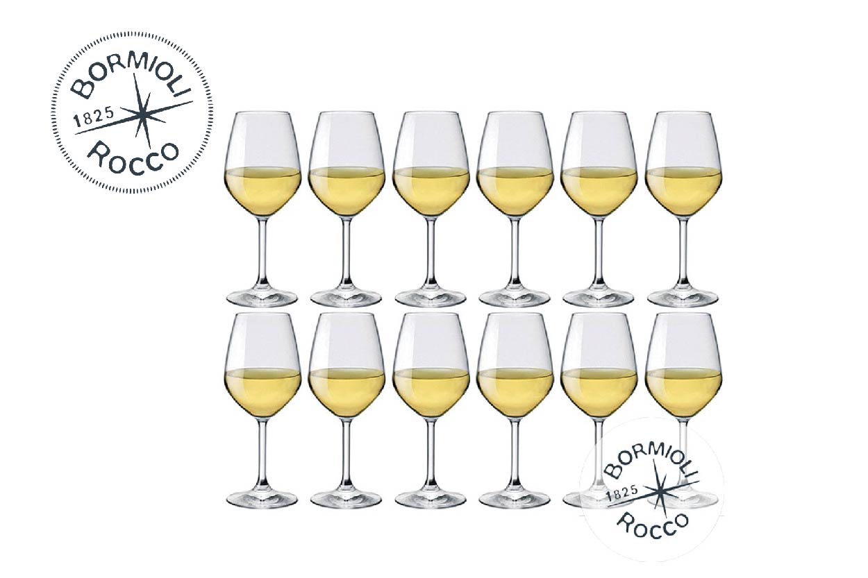 Bormioli 12 white wine glasses 