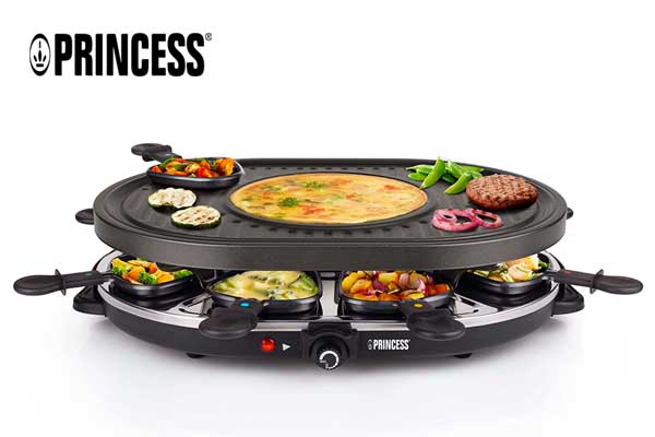 Princess raclette 8 pans, 1200 W