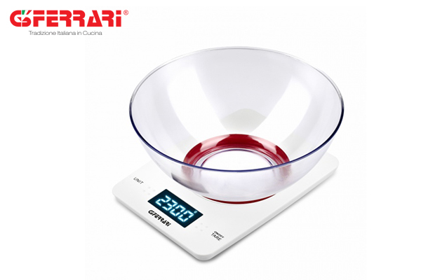 G3 Ferrari electronic kitchen scale with bowl, 1g/5kg, mod:G20071